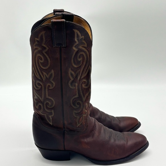 Justin Mens Dark Brown Western Boots - Picture 4 of 16